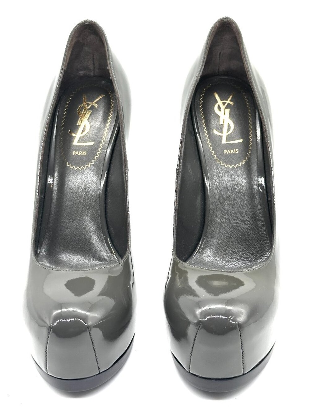 YSL Yves Saint Laurent Tribtoo 105 Patent Platform Pumps Heels Shoes - Picture 4 of 16